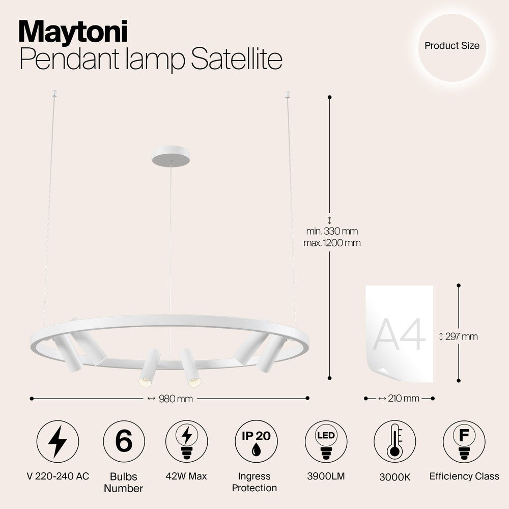 Satellite Pendant Lamp In White-Maytoni-South Charlotte Fine Lighting