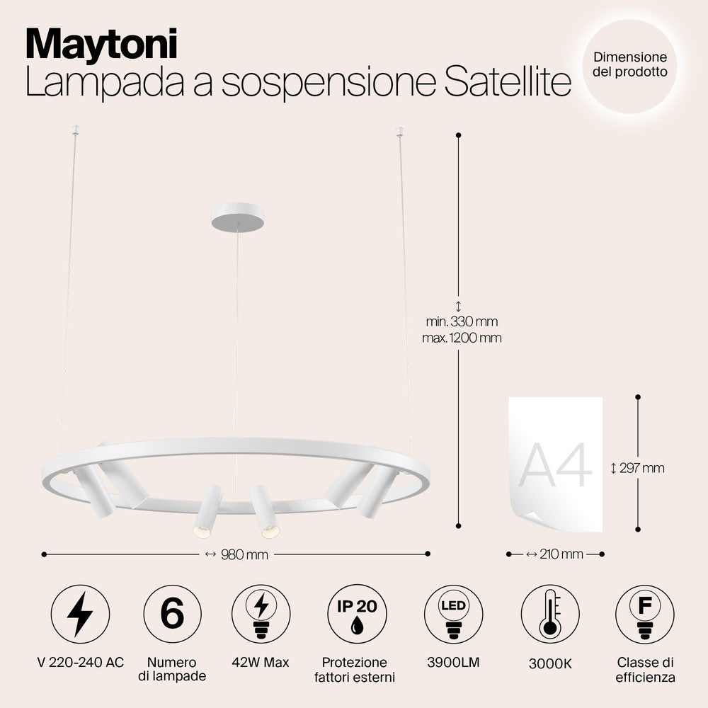 Satellite Pendant Lamp In White-Maytoni-South Charlotte Fine Lighting