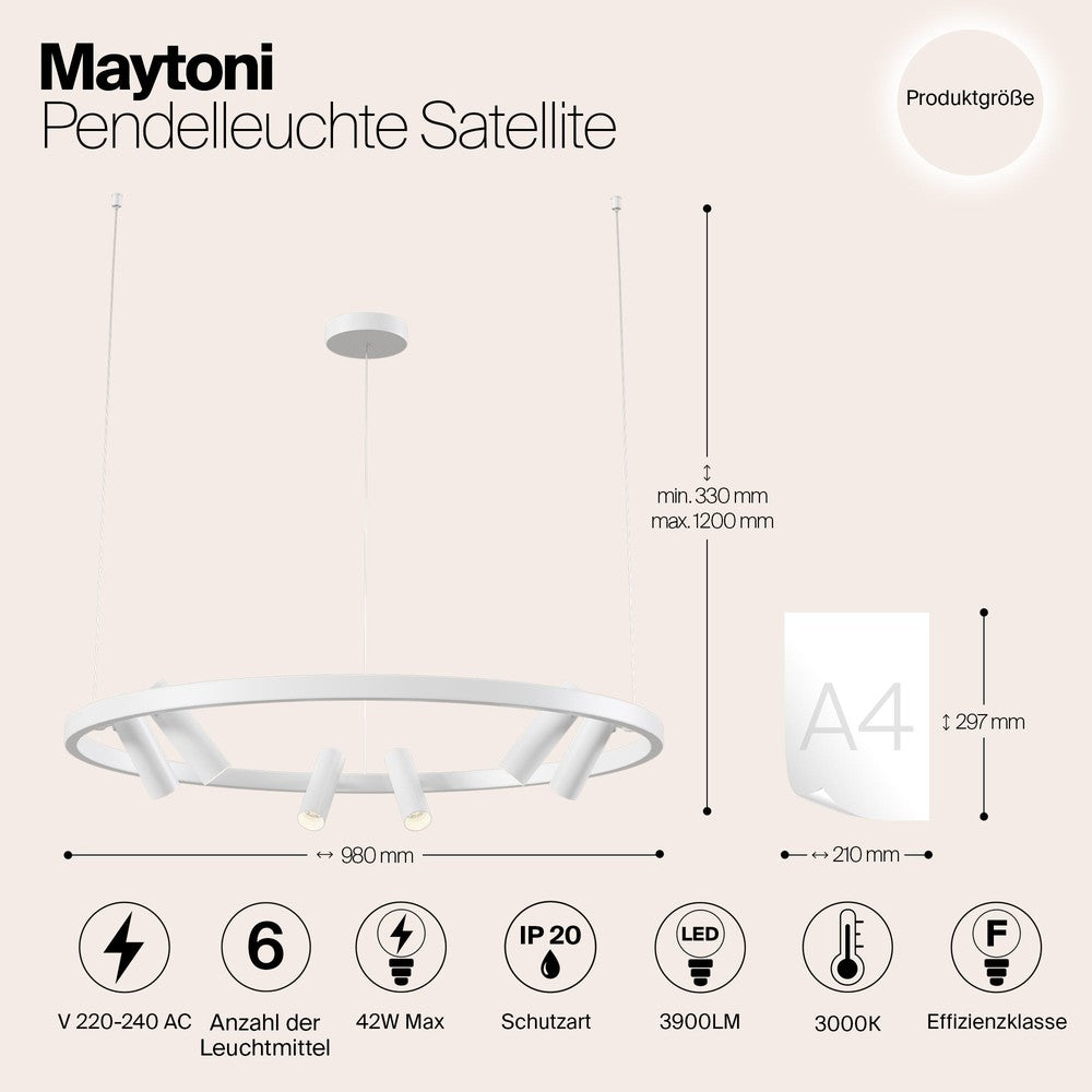 Satellite Pendant Lamp In White-Maytoni-South Charlotte Fine Lighting