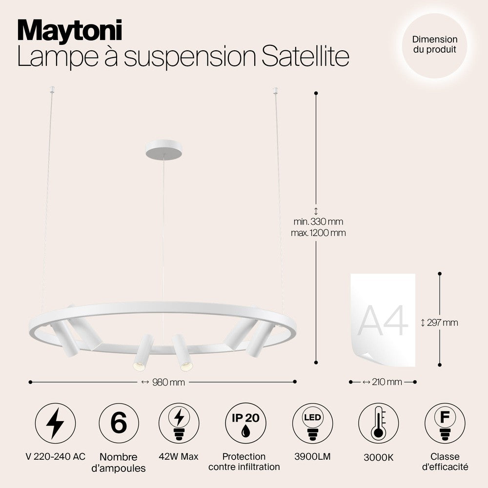 Satellite Pendant Lamp In White-Maytoni-South Charlotte Fine Lighting