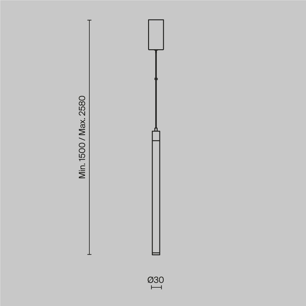Ray Long Pendant Lamp Black