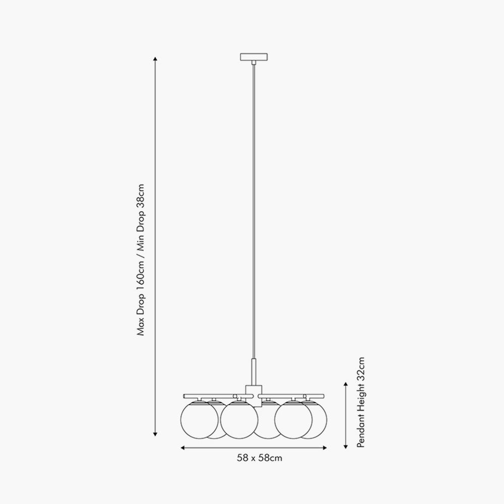 Sizes for Asterope large pendant lights sold by South Charlotte Fine Lighting