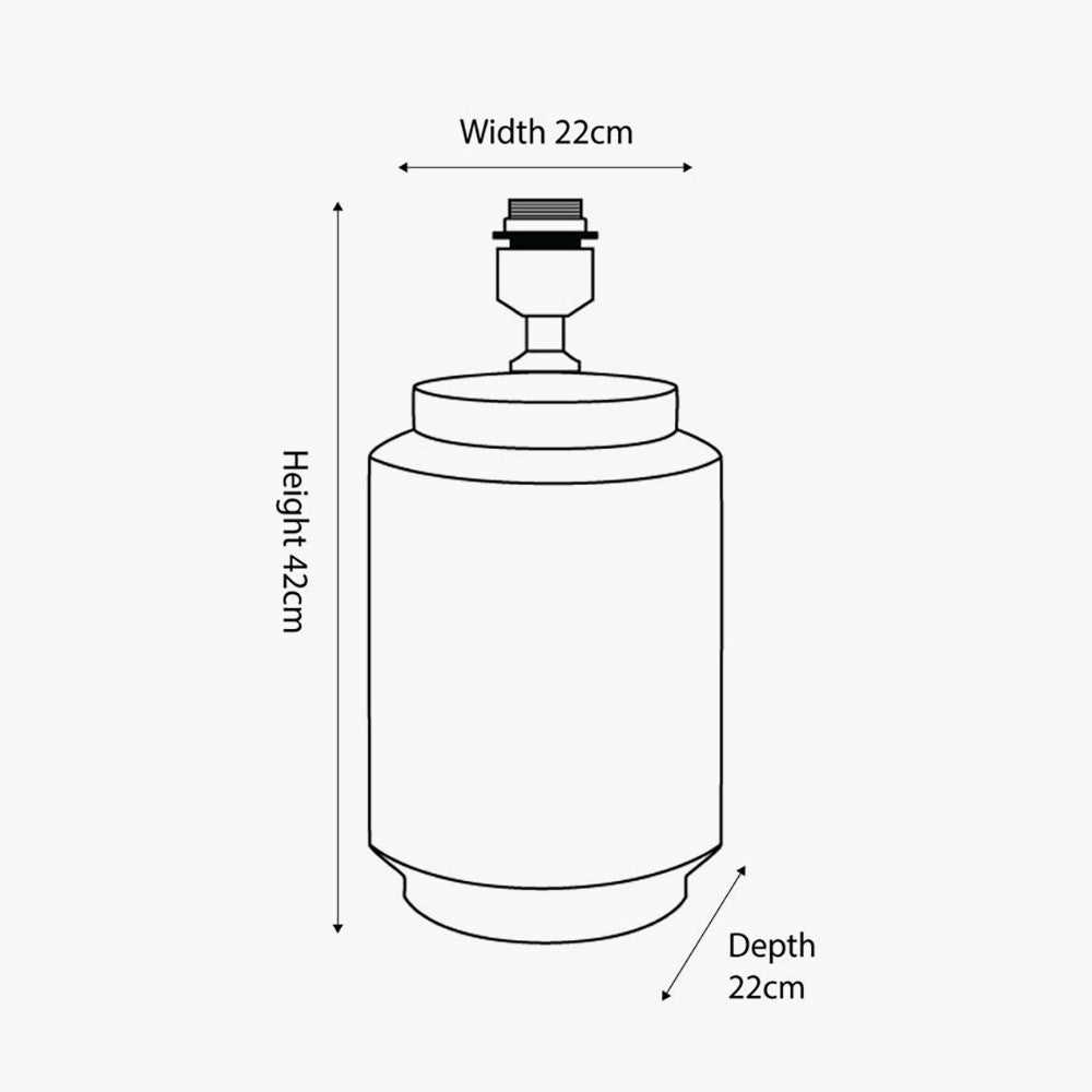 Sizes for black and white table lamp