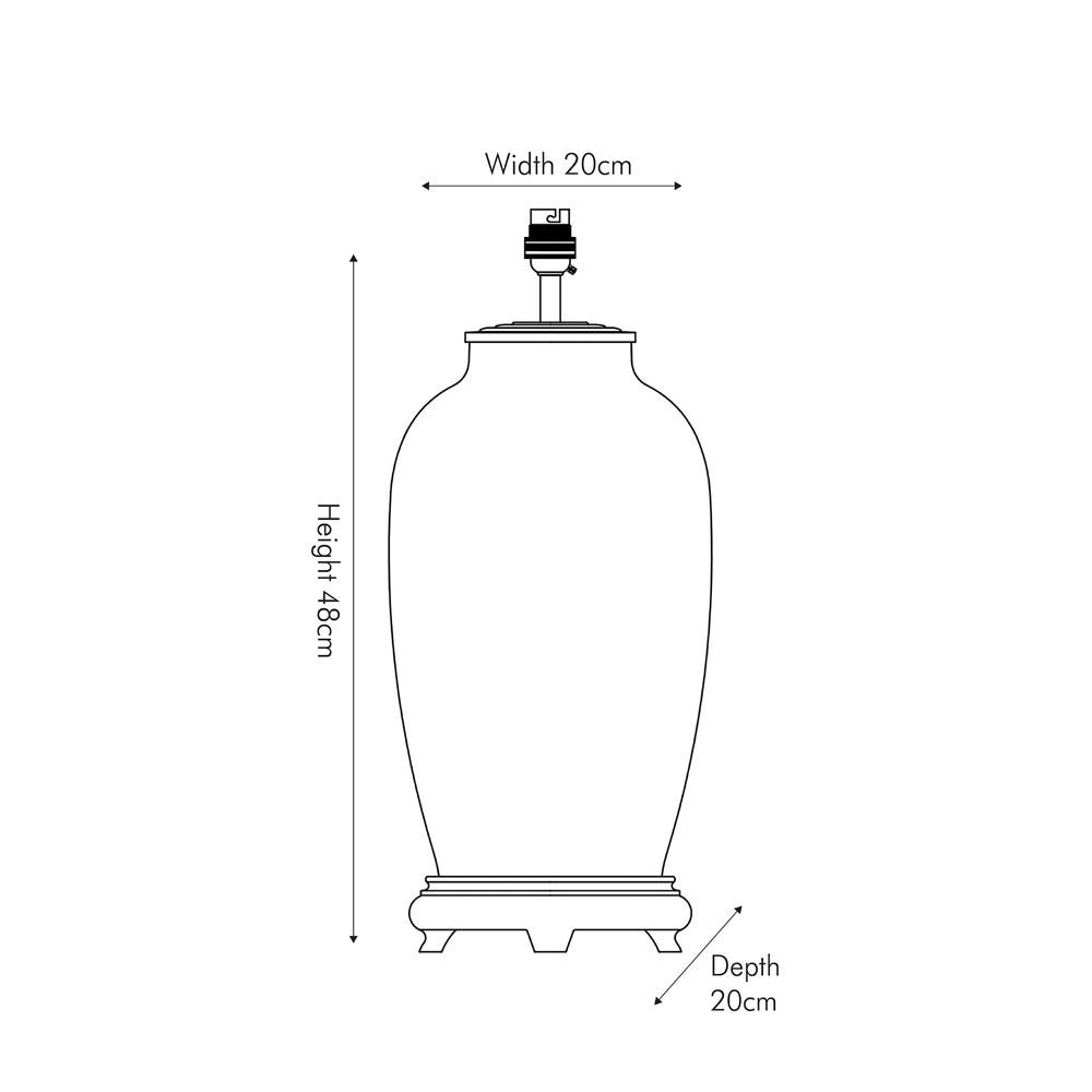 Sizes for stag table lamp
