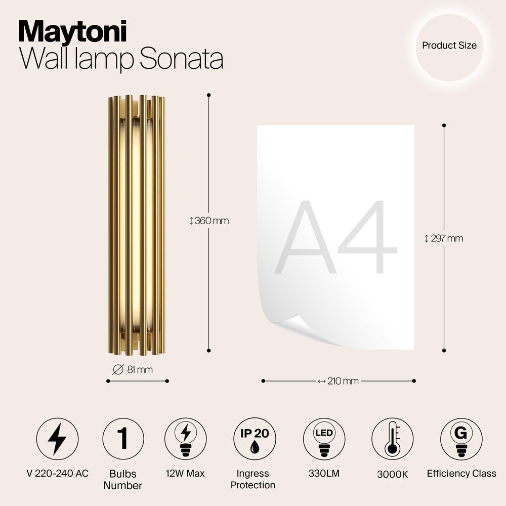 Sonata Wall Lamp With Brass Styling-Maytoni-South Charlotte Fine Lighting