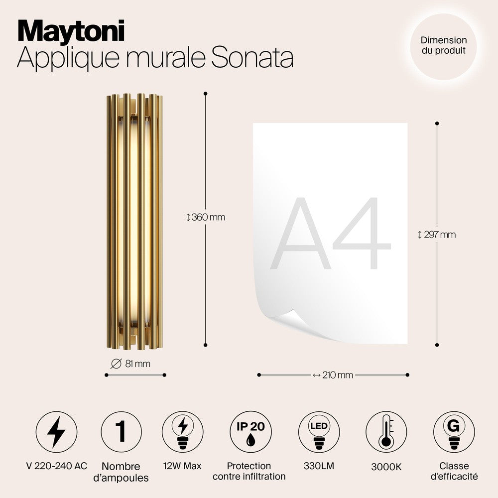 Sonata Wall Lamp With Brass Styling-Maytoni-South Charlotte Fine Lighting