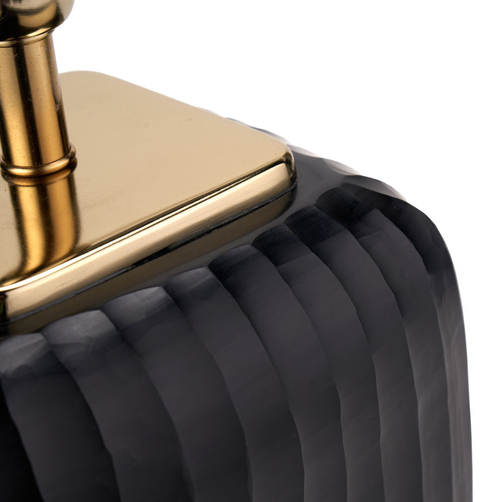Black table lamp detail