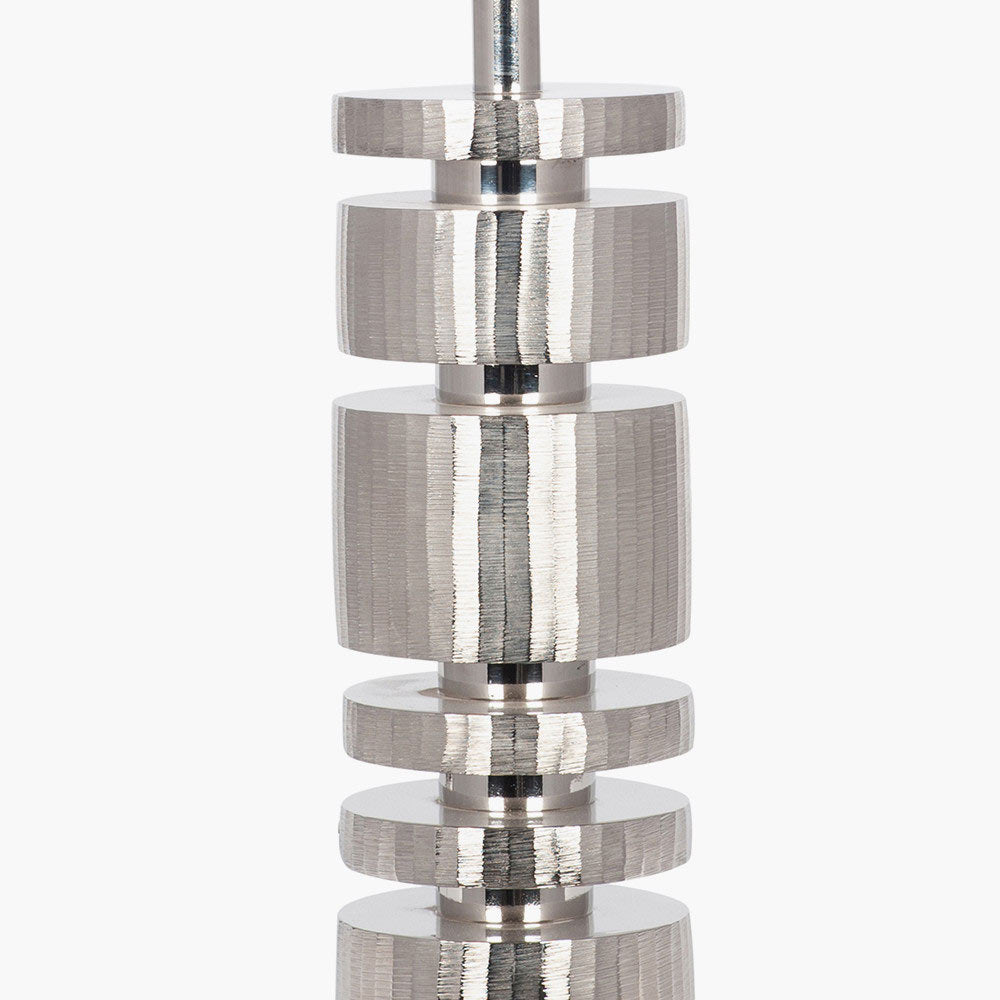 The Elon table lamp metal base with etching details