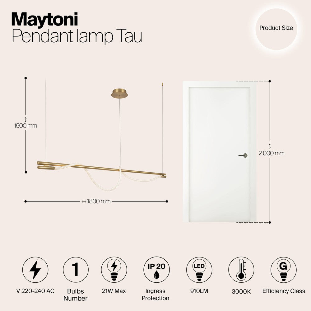Tau Pendant Lamp With Gold Styling - Large-Maytoni-South Charlotte Fine Lighting