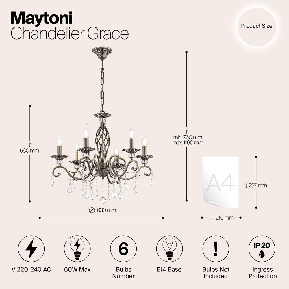 Grace Chandelier Small-Maytoni-South Charlotte Fine Lighting