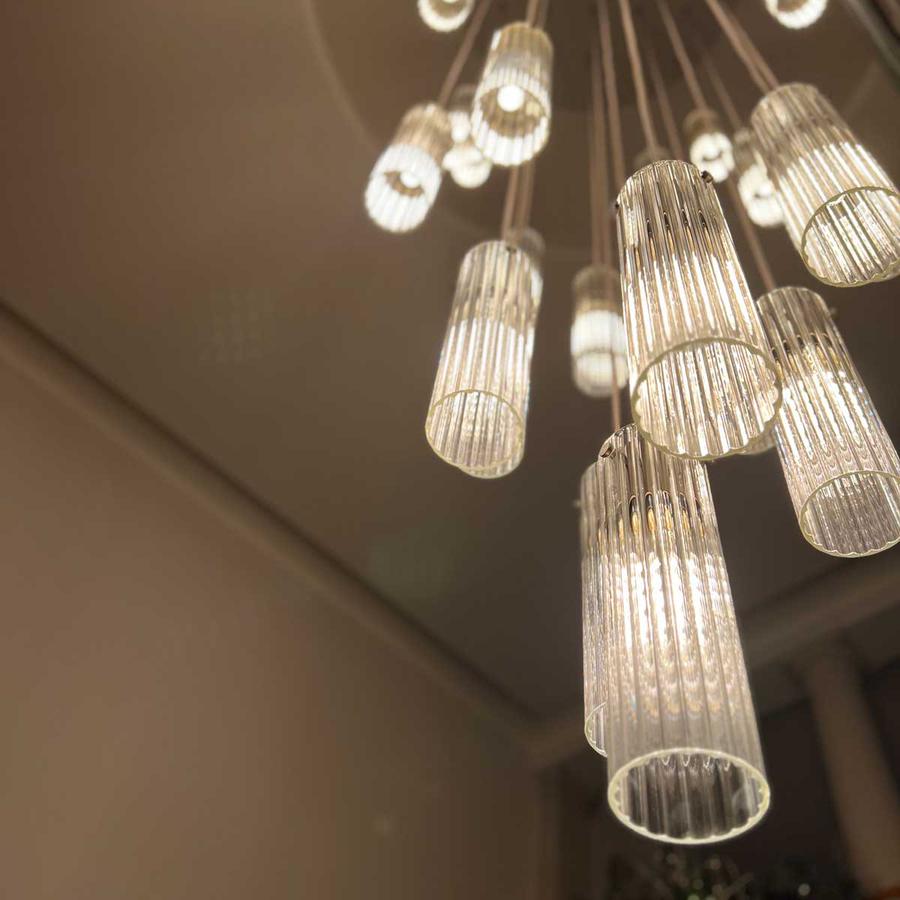 TEMPLE PENDANT MEDIUM RIBBED GLASS PENDANT LIGHT-Leverint-South Charlotte Fine Lighting