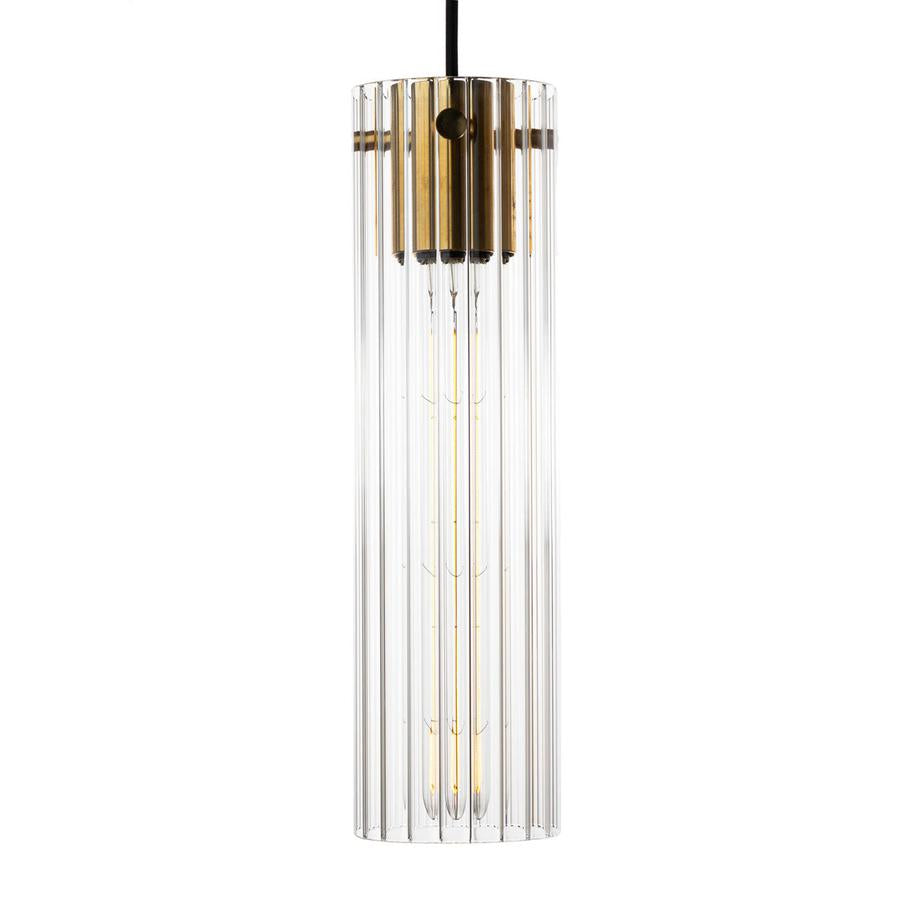 TEMPLE PENDANT MEDIUM RIBBED GLASS PENDANT LIGHT-Leverint-South Charlotte Fine Lighting