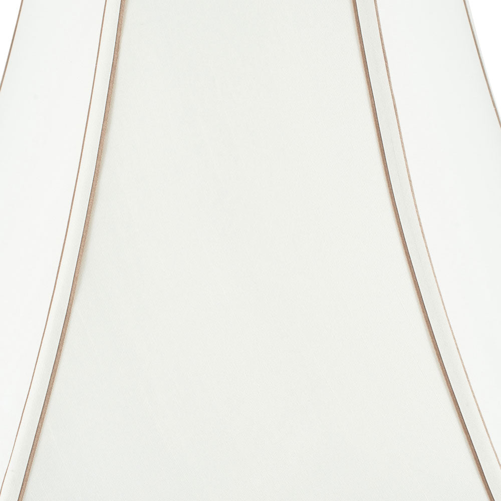 Detail on Lyla traditional lampshade with cream and gold-edged styling