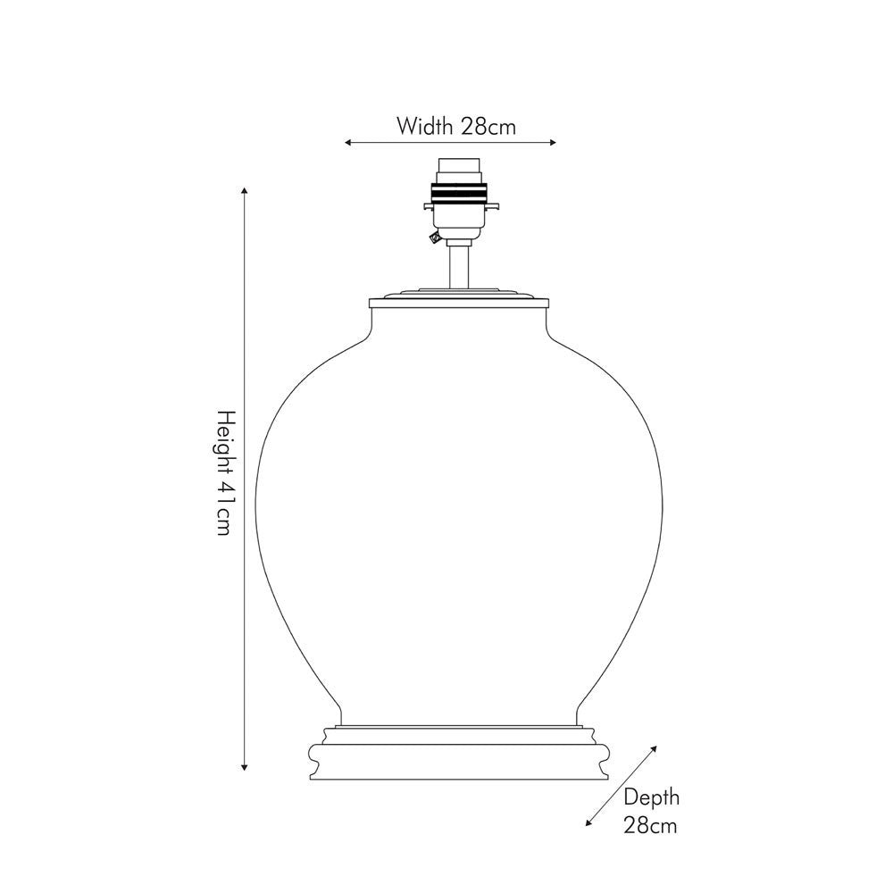Sizes for unique table lamp by Jenny Worrall