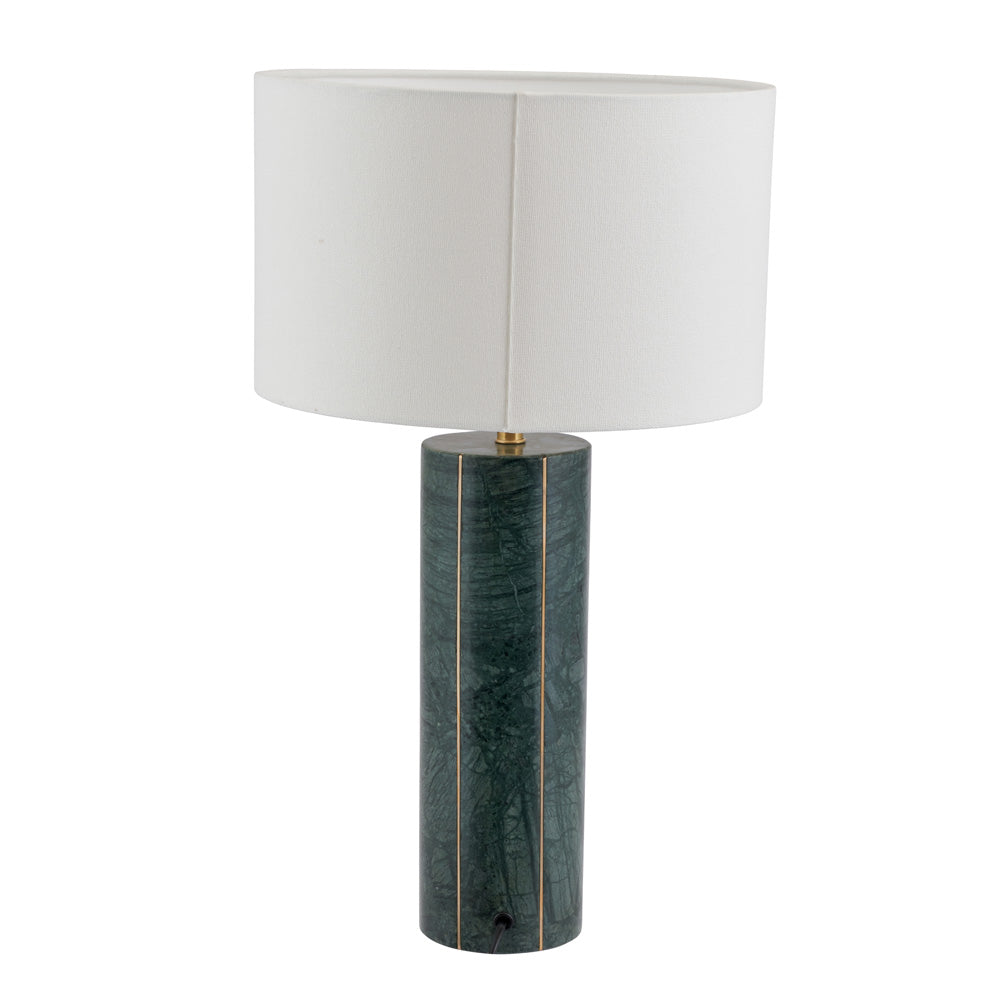 Back view of the Venetia green table lamp