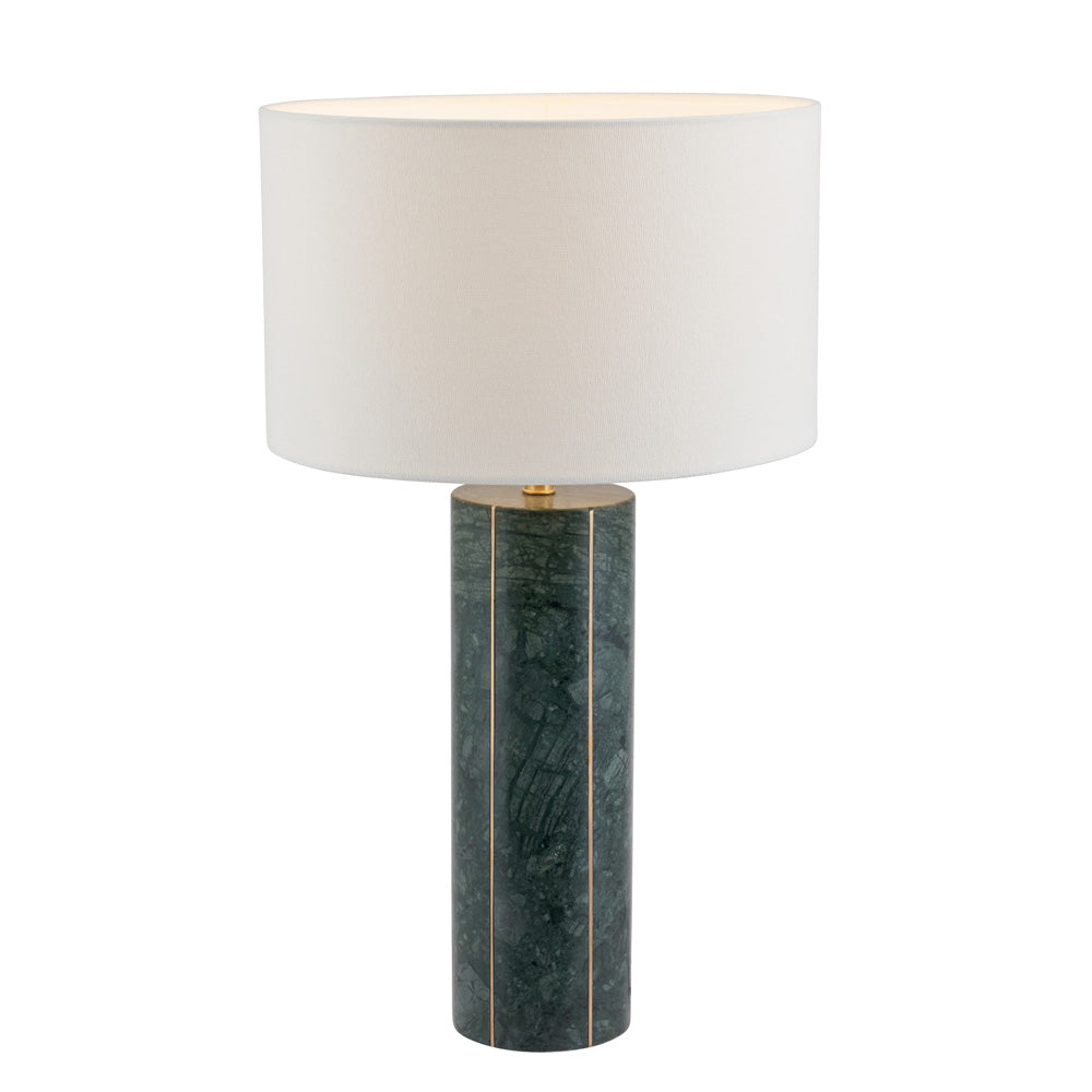 The Venetia green table lamp comes with its own lampshade