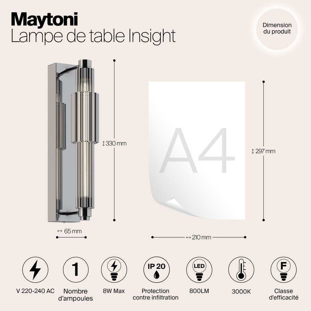 Verticale Wall Lamp With Chrome Styling Dark-Maytoni-South Charlotte Fine Lighting