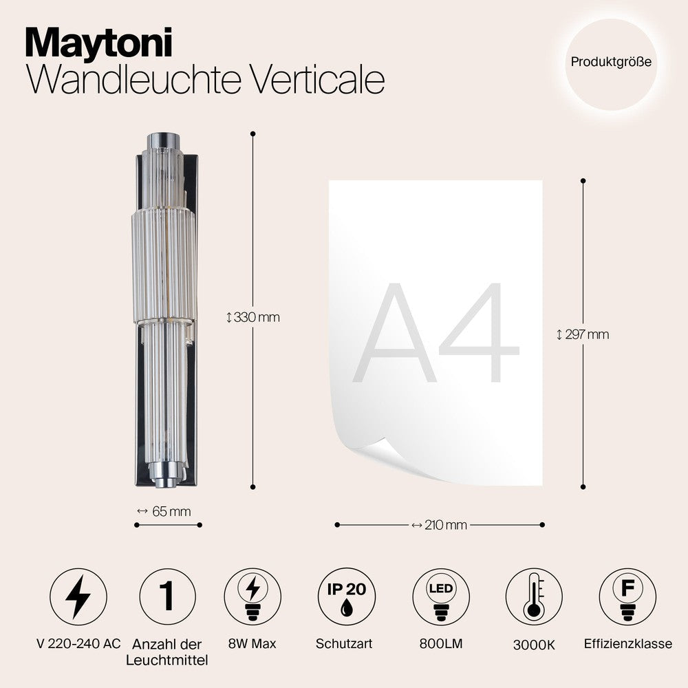 Verticale Wall Lamp With Chrome Styling-Maytoni-South Charlotte Fine Lighting