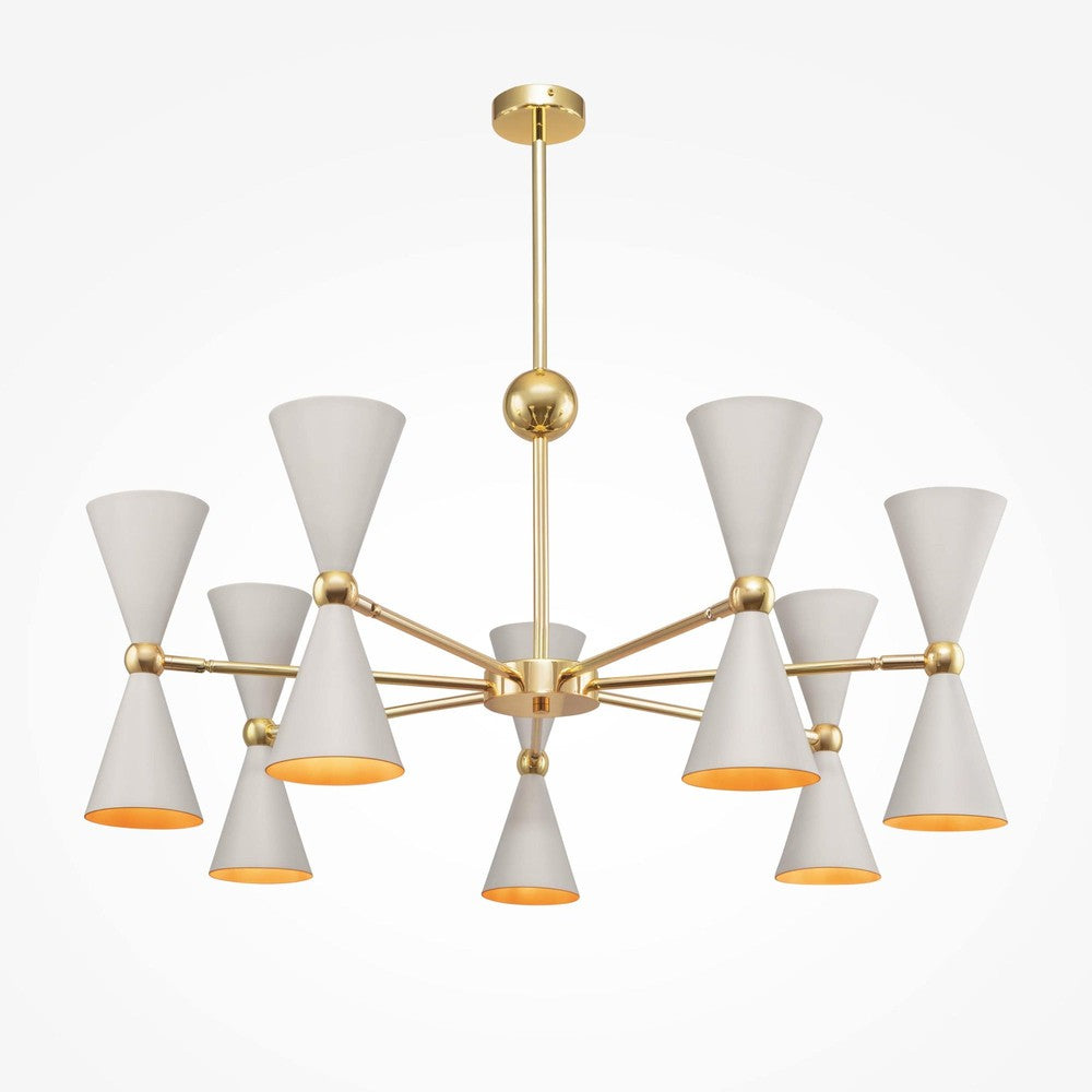 Vesper Chandelier With White with gold Styling-Maytoni-South Charlotte Fine Lighting