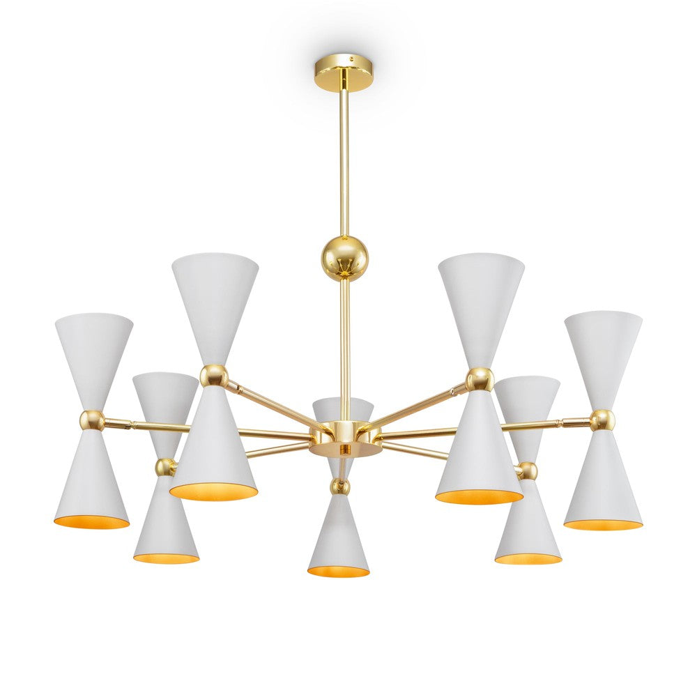 Vesper Chandelier With White with gold Styling-Maytoni-South Charlotte Fine Lighting