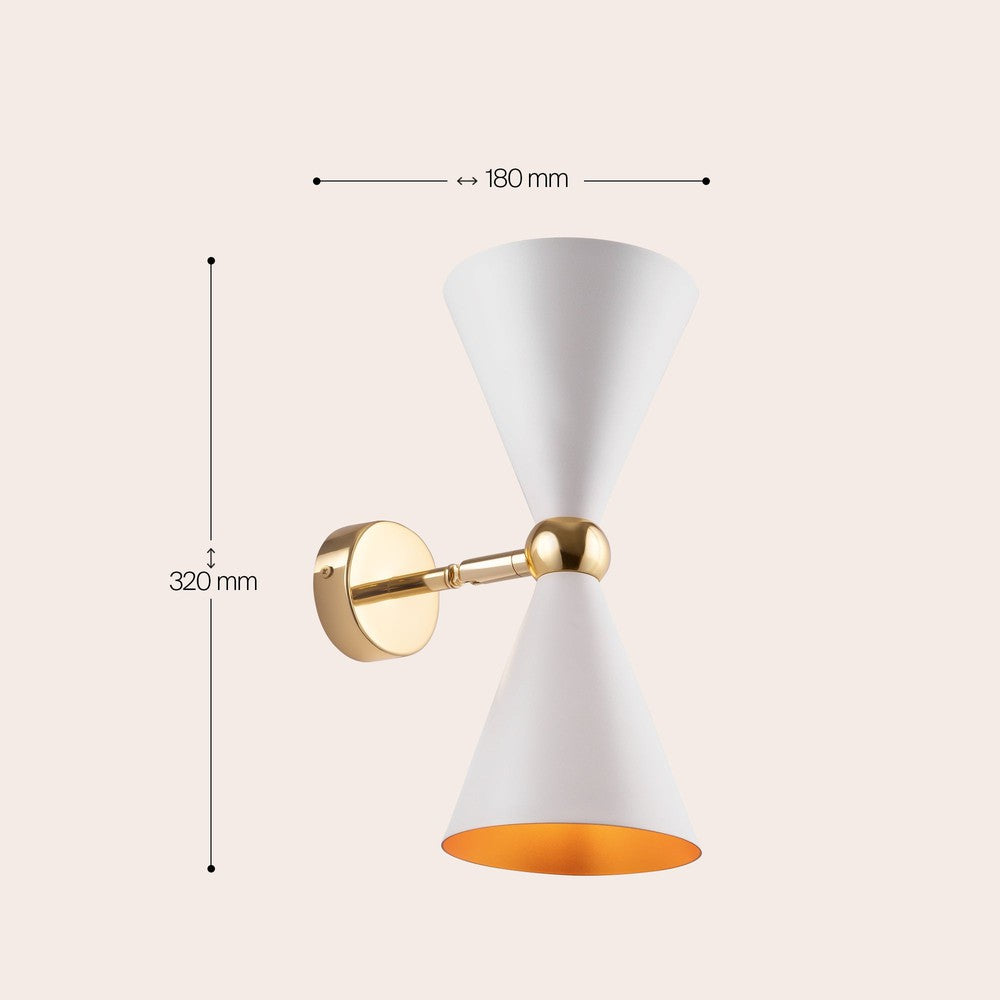 Vesper Wall Lamp With White with gold Styling-Maytoni-South Charlotte Fine Lighting