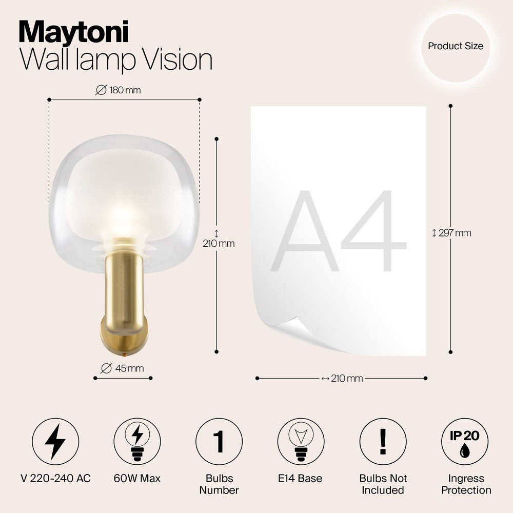 Vision Wall Lamp With Gold Styling-Maytoni-South Charlotte Fine Lighting