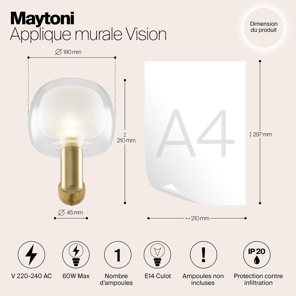 Vision Wall Lamp With Gold Styling-Maytoni-South Charlotte Fine Lighting