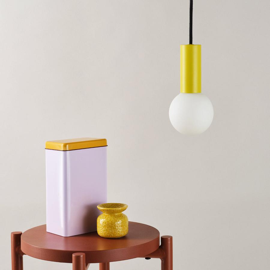 SPIN PENDANT LIGHT IN MERRILY CELERY YELLOW-Well Lit-South Charlotte Fine Lighting