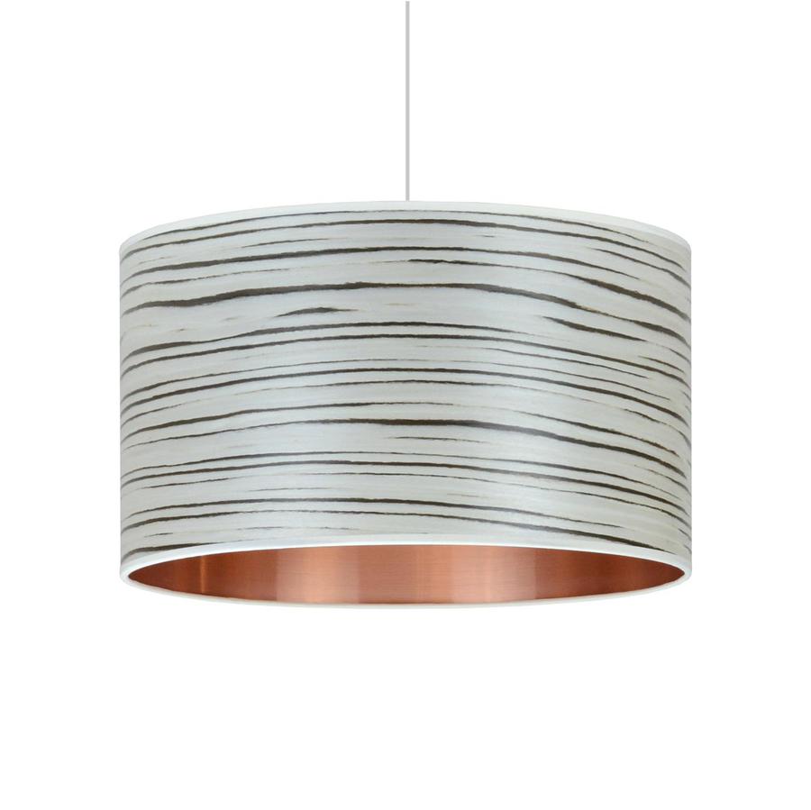 WHITE STRIPE COPPER LUXURY PENDANT LIGHT WITH LAMPSHADE-Storm Furniture-South Charlotte Fine Lighting