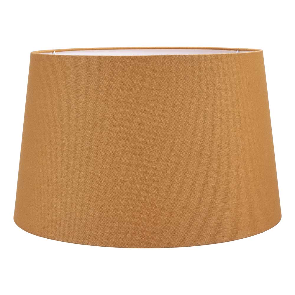 Winston mustard lamp shade lit up