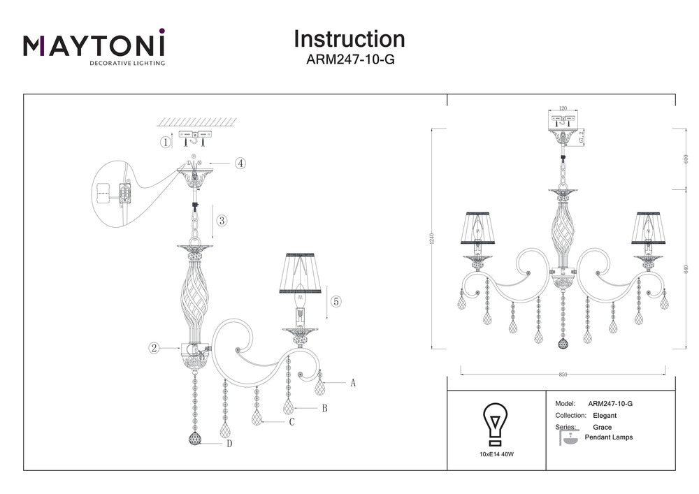 Grace Chandelier Large-Maytoni-South Charlotte Fine Lighting