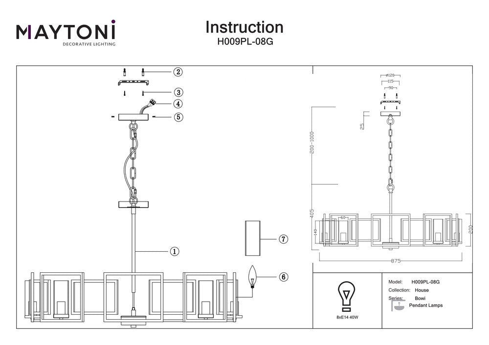 Bowi Pendant Lamp-Maytoni-South Charlotte Fine Lighting