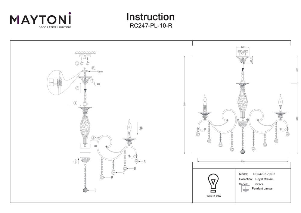 Grace Chandelier Large-Maytoni-South Charlotte Fine Lighting
