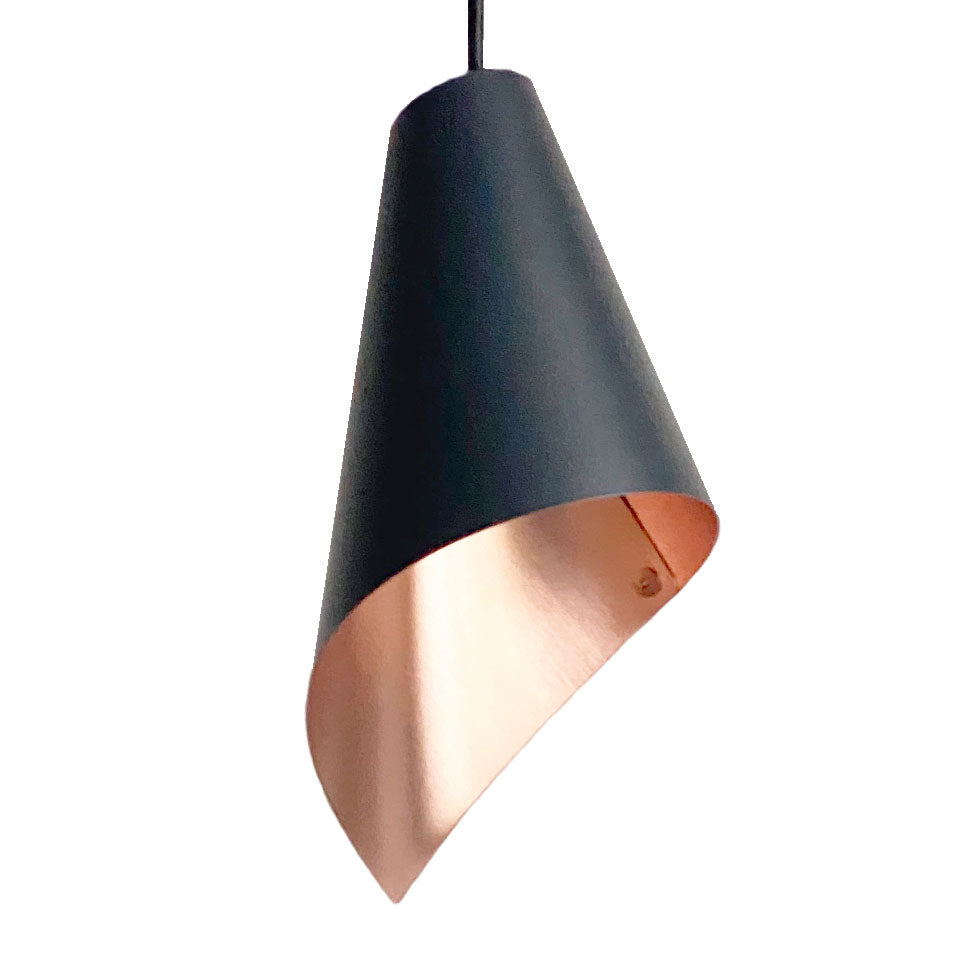 ARC SINGLE PENDANT LIGHT IN BLACK AND BRUSHED COPPER-Arcform-South Charlotte Fine Lighting