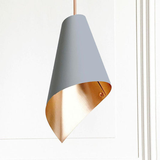 ARC SINGLE PENDANT LIGHT IN GREY AND BRUSHED COPPER-Arcform-South Charlotte Fine Lighting
