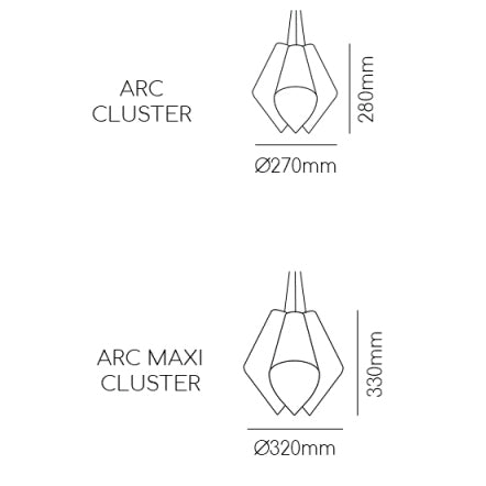 ARC CLUSTER PENDANT LIGHT IN RANGE OF COLOURS/FINISHES-Arcform-South Charlotte Fine Lighting