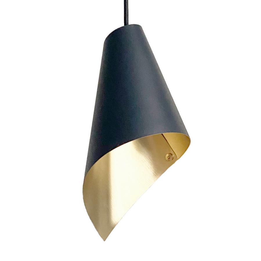 ARC SINGLE PENDANT LIGHT IN BLACK AND BRUSHED BRASS-Arcform-South Charlotte Fine Lighting