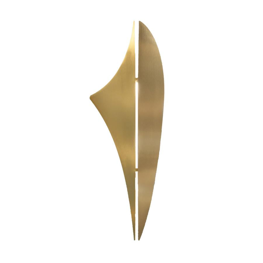 South Charlotte-suppled Arcform REY Wall Light in brushed brass for living room