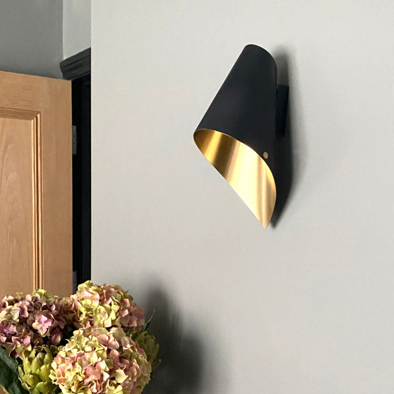 ARC WALL LIGHT IN BLACK AND BRUSHED BRASS-Arcform-South Charlotte Fine Lighting