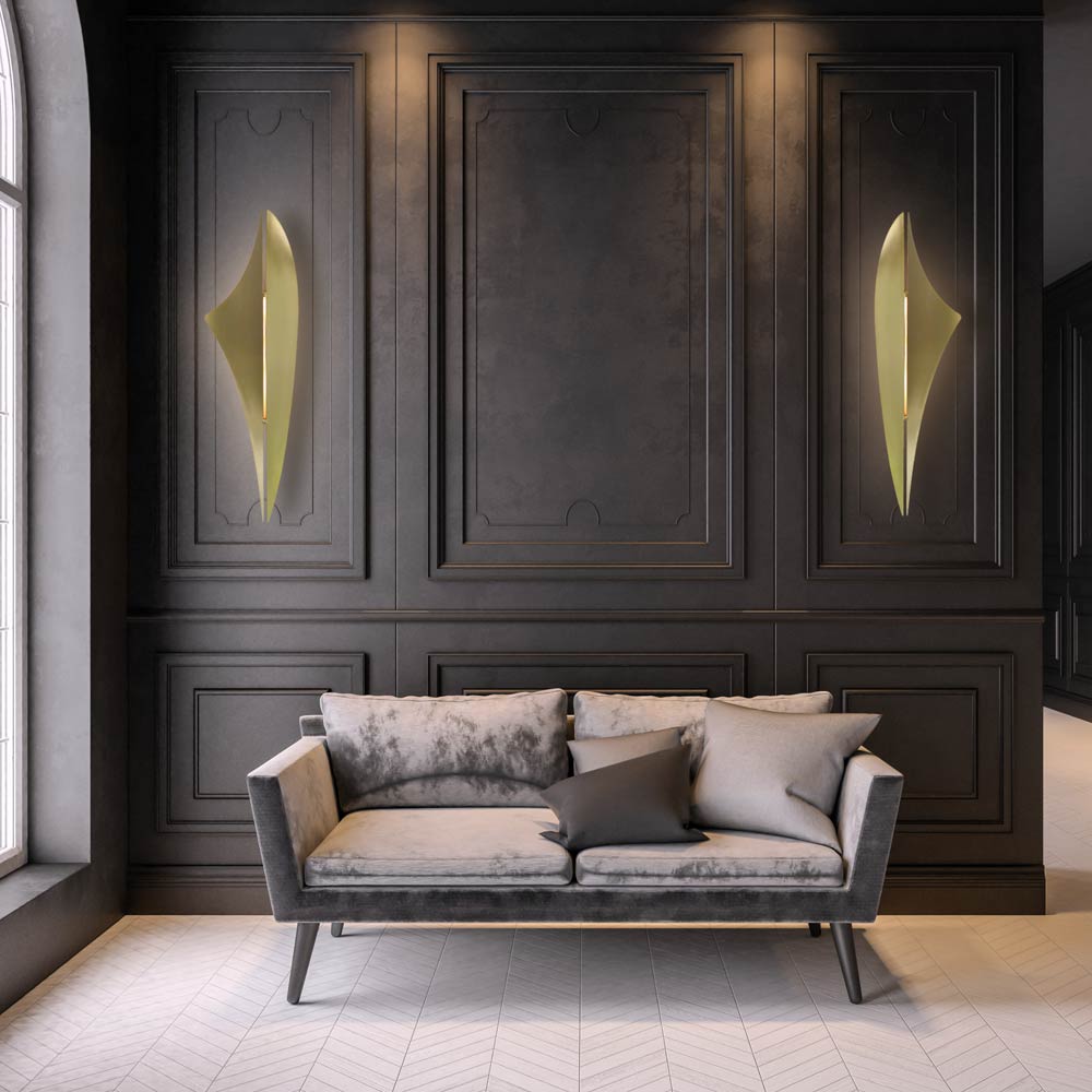 REY Wall Lights in left and right-hand versions look great sitting either side of a sofa