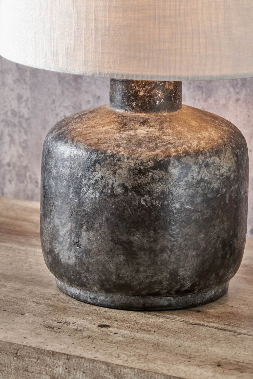 Vulcan Textured Volcanic Effect Grey Small Stoneware Table Lamp Base