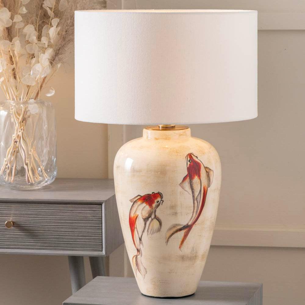 Emerayn Koi Natural Ceramic Table Lamp Base