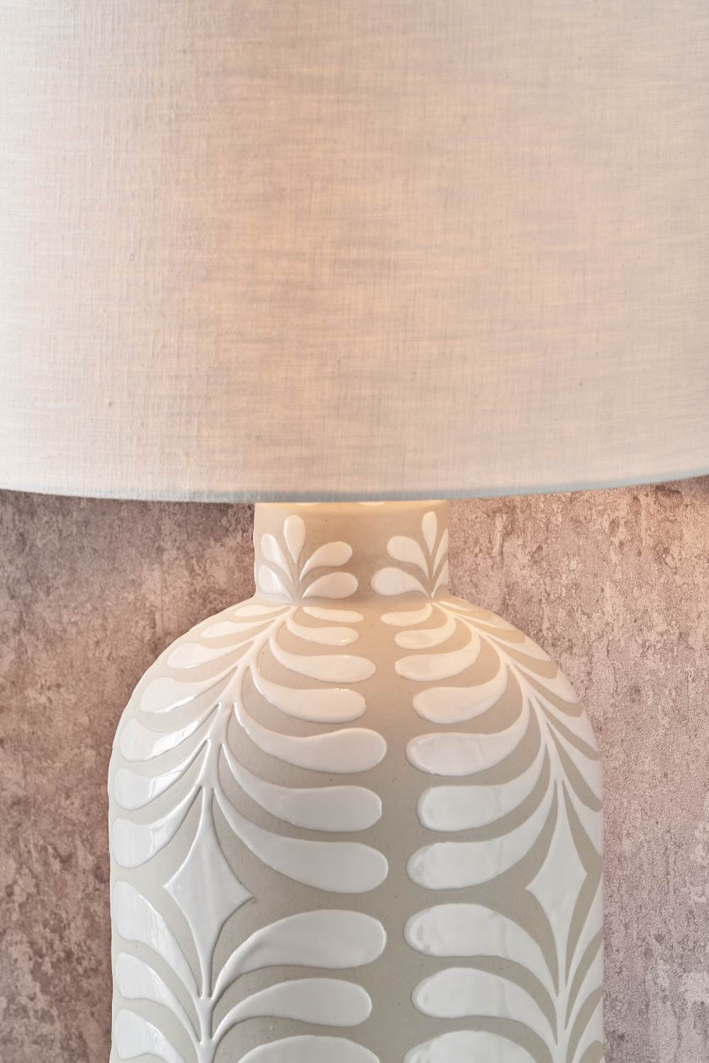 Tania Grey and White Pattern Ceramic Table Lamp Base