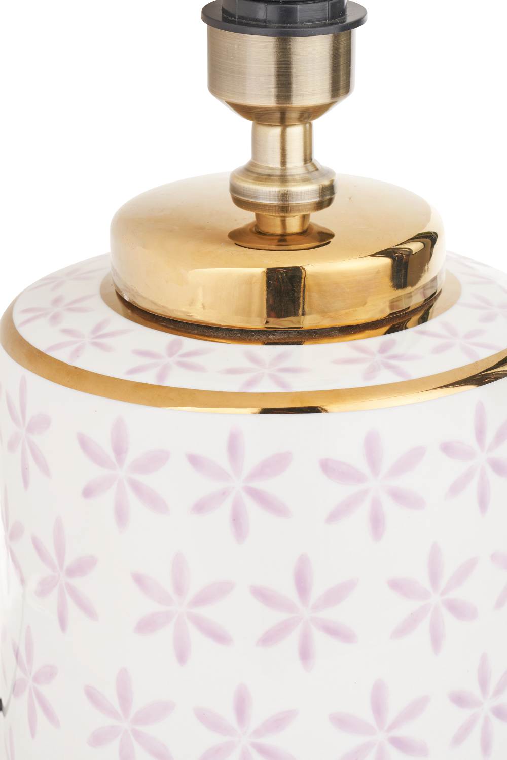 Thea Lillac and Gold Leaf Ceramic Table Lamp Base