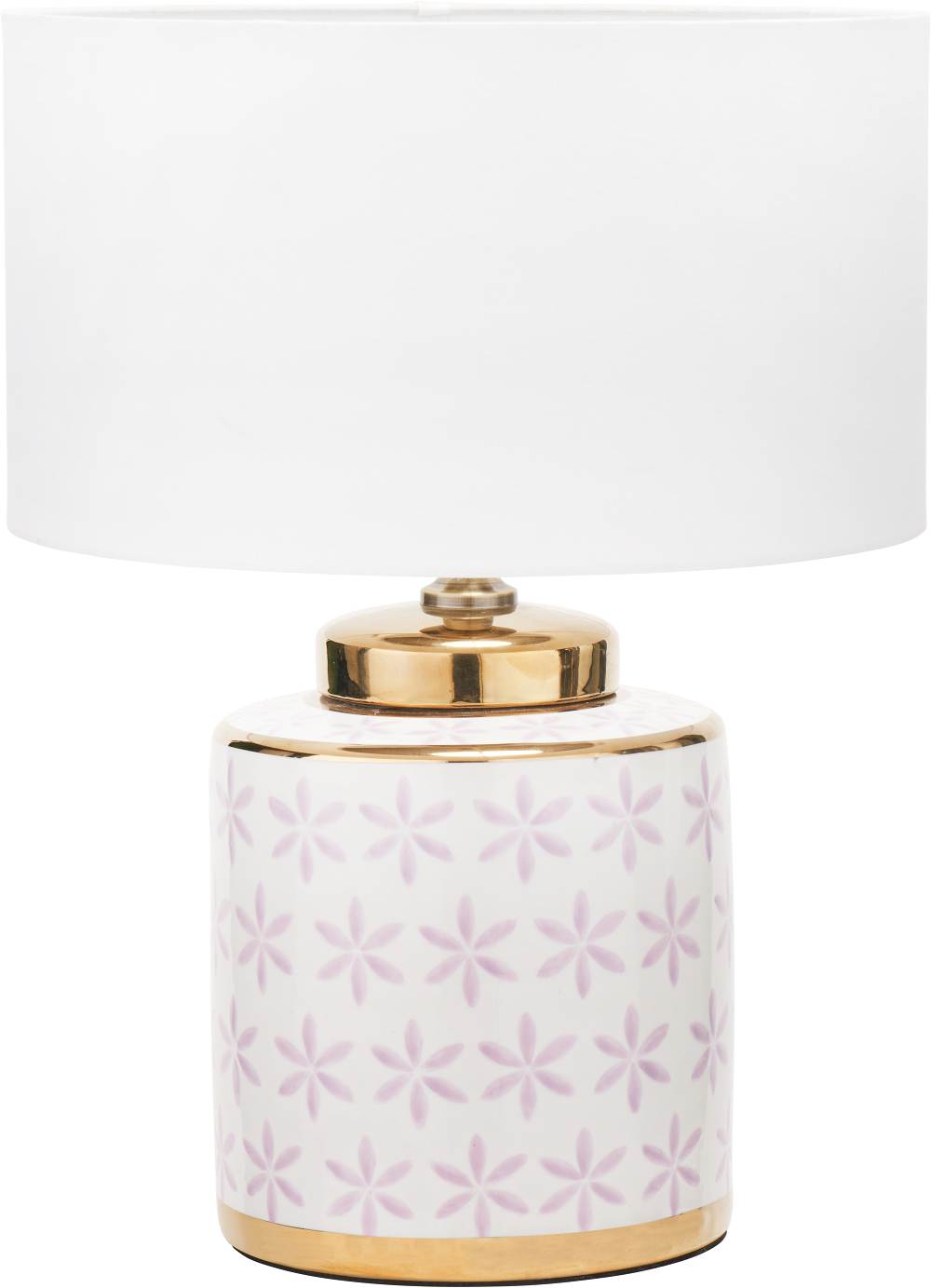 Thea Lillac and Gold Leaf Ceramic Table Lamp Base