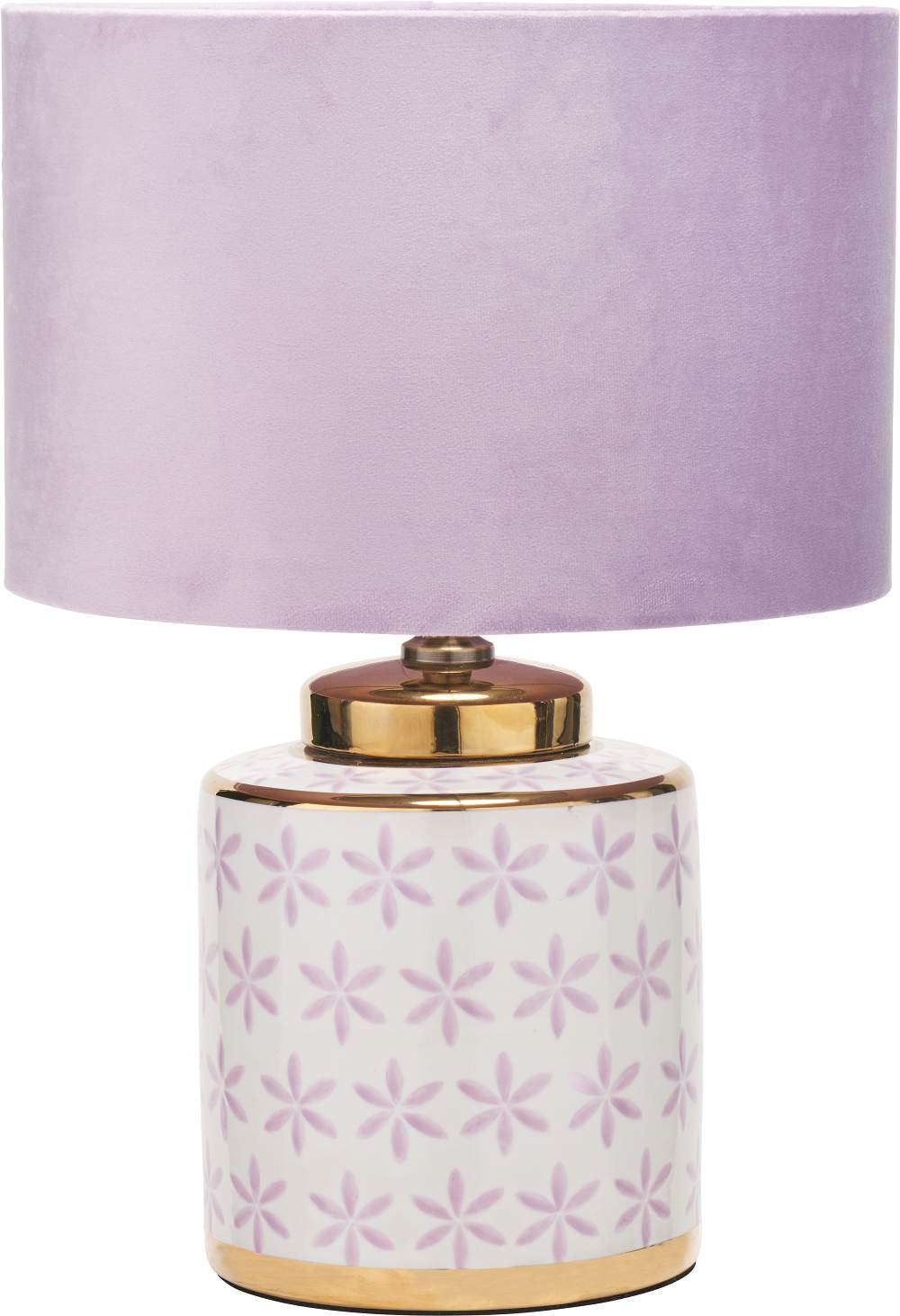 Thea Lillac and Gold Leaf Ceramic Table Lamp Base