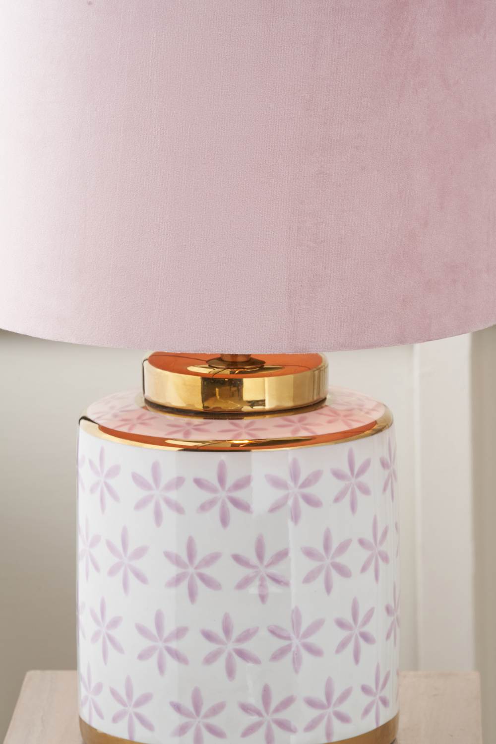 Thea Lillac and Gold Leaf Ceramic Table Lamp Base