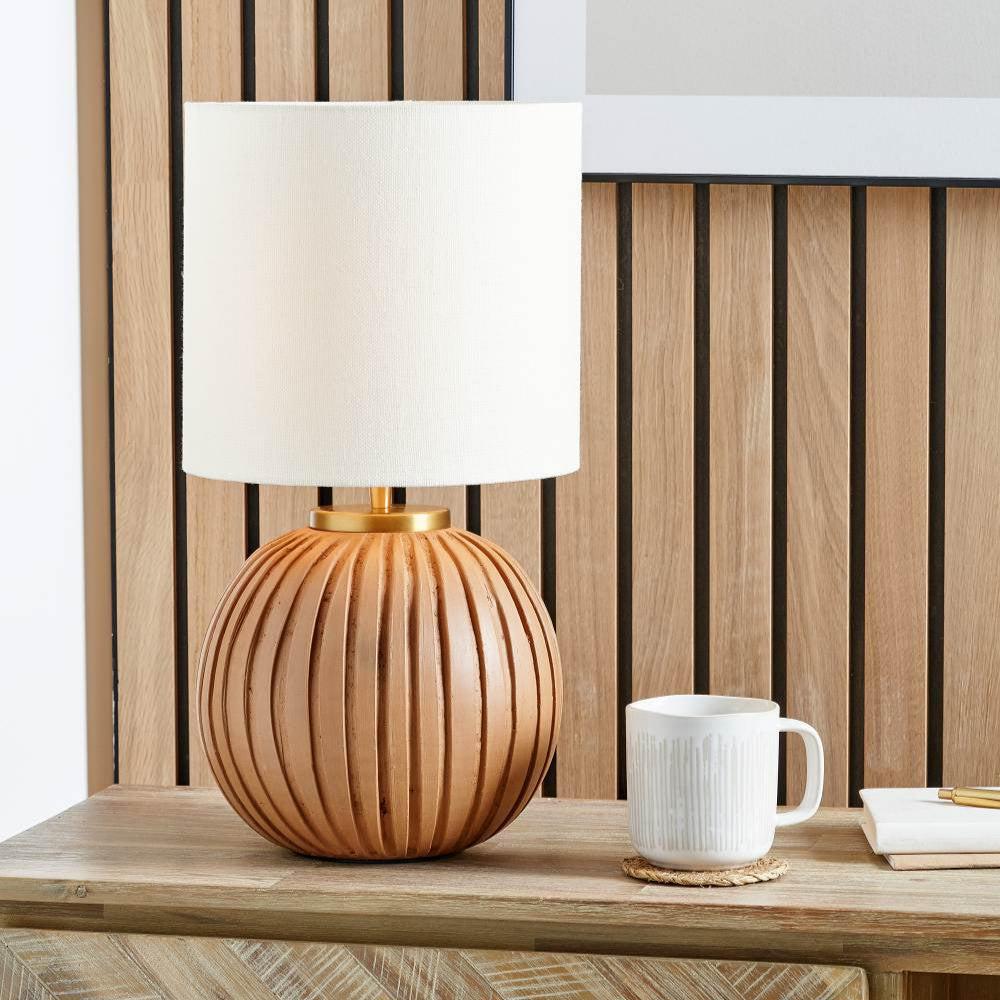 Ezekiel Natural Terracotta Textured Ball Table Lamp