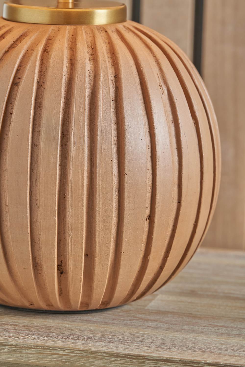 Ezekiel Natural Terracotta Textured Ball Table Lamp