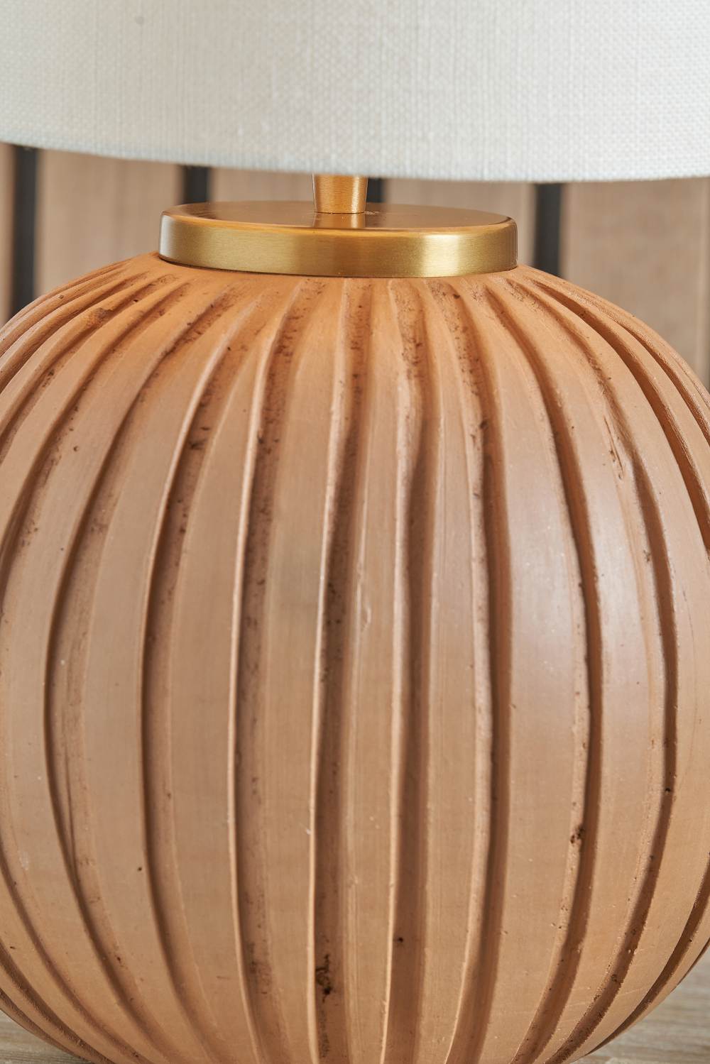 Ezekiel Natural Terracotta Textured Ball Table Lamp